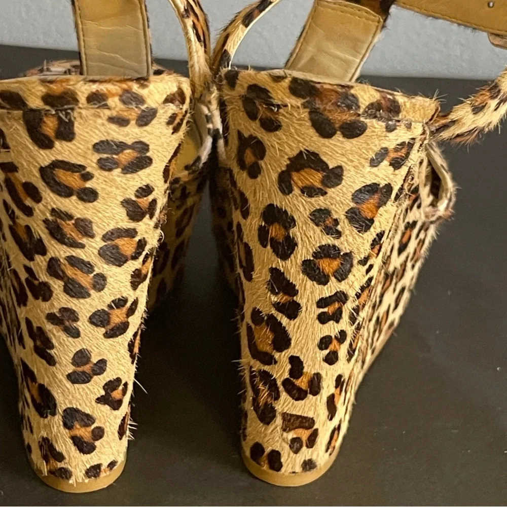 Leopard Print Wedge Sandals